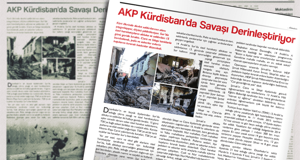 Yolculuk Yazı İşleri Müdürü’ne ‘Cizre ve Sur’ haberleri nedeniyle 301’den hapis cezası!